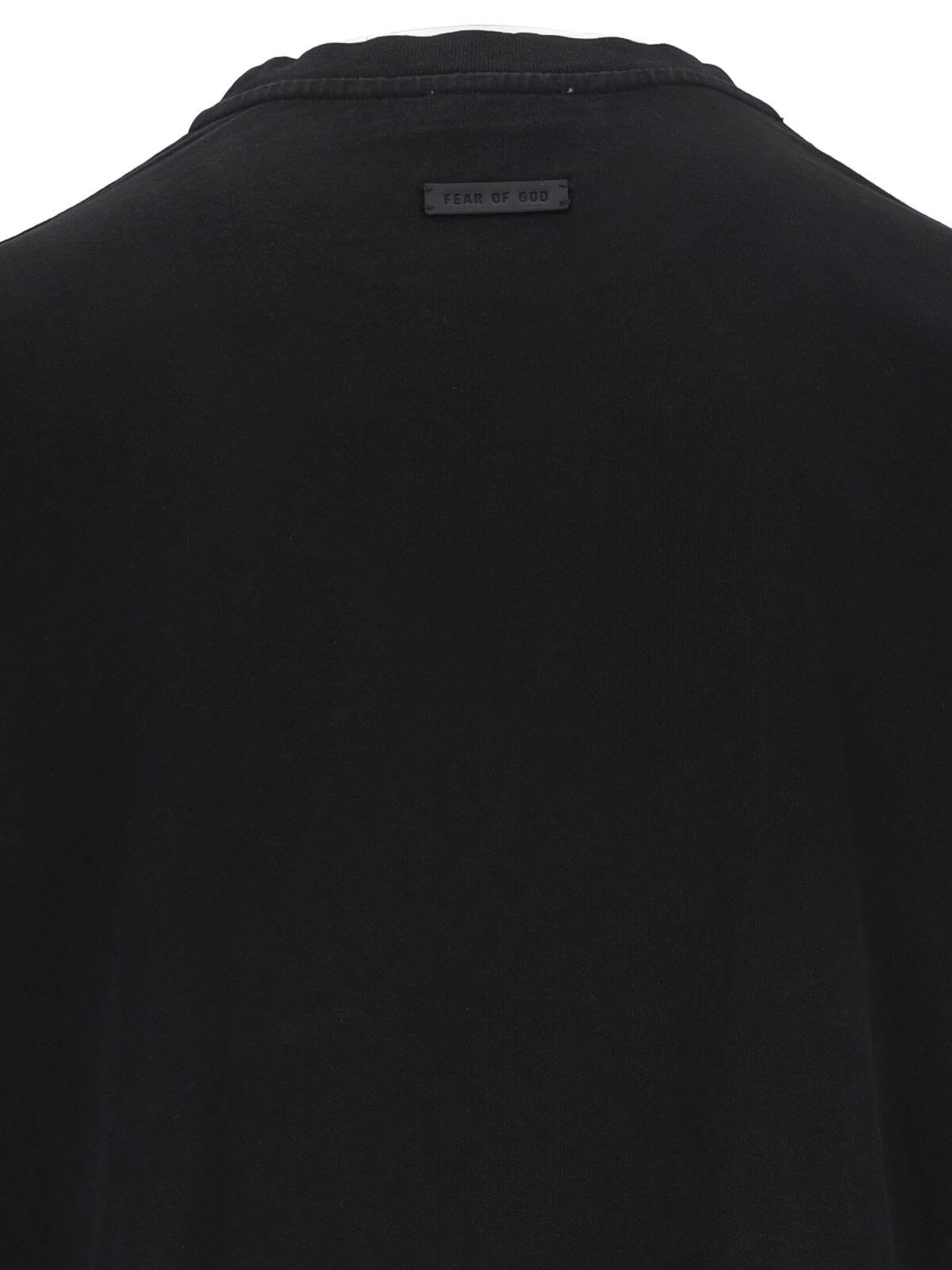 Fear Of God Patterned Crew Neck T-shirt In Black