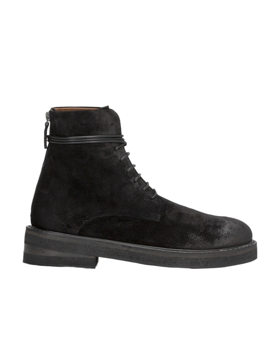 Marsèll Wrap Ankle Round Toe Textured Boots In Black