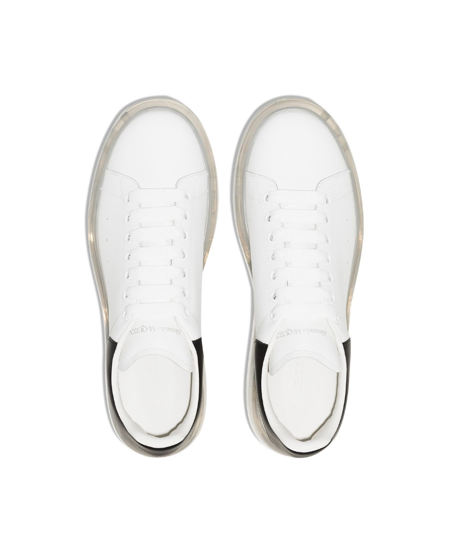 Alexander Mcqueen Signature Oversized Leather Sneakers In White