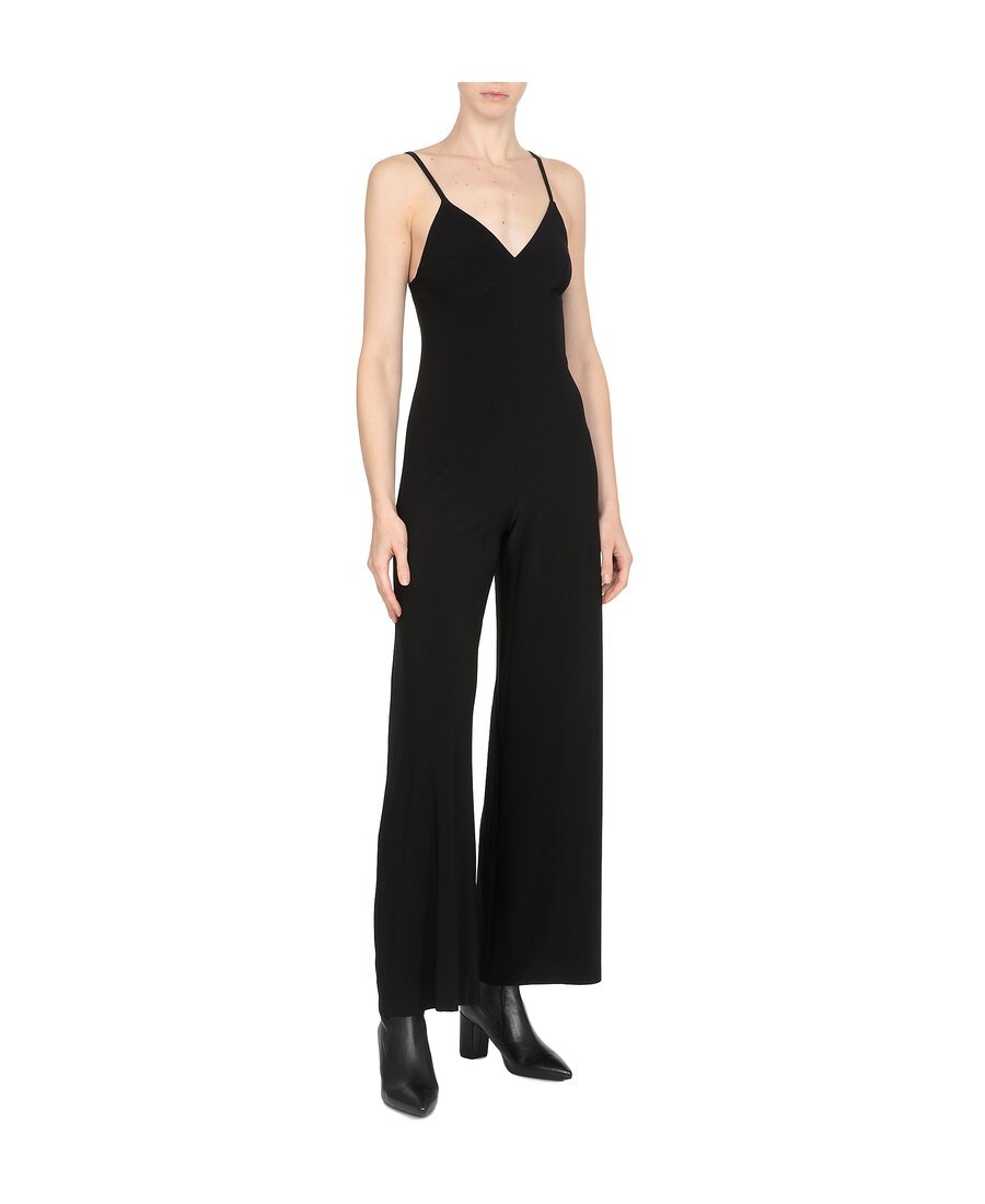 Shop Norma Kamali Plunging V-neck Jumpsuit In Black