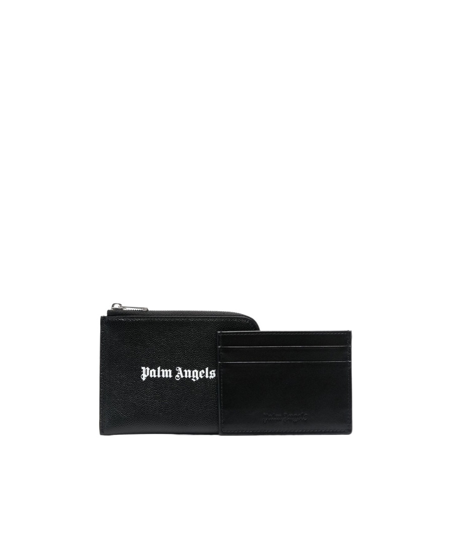 Palm Angels Logo-print Zip-fastening Wallet In Black