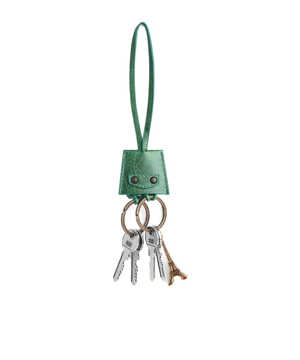 Balenciaga Le City Charm Eiffel Keychain In Green