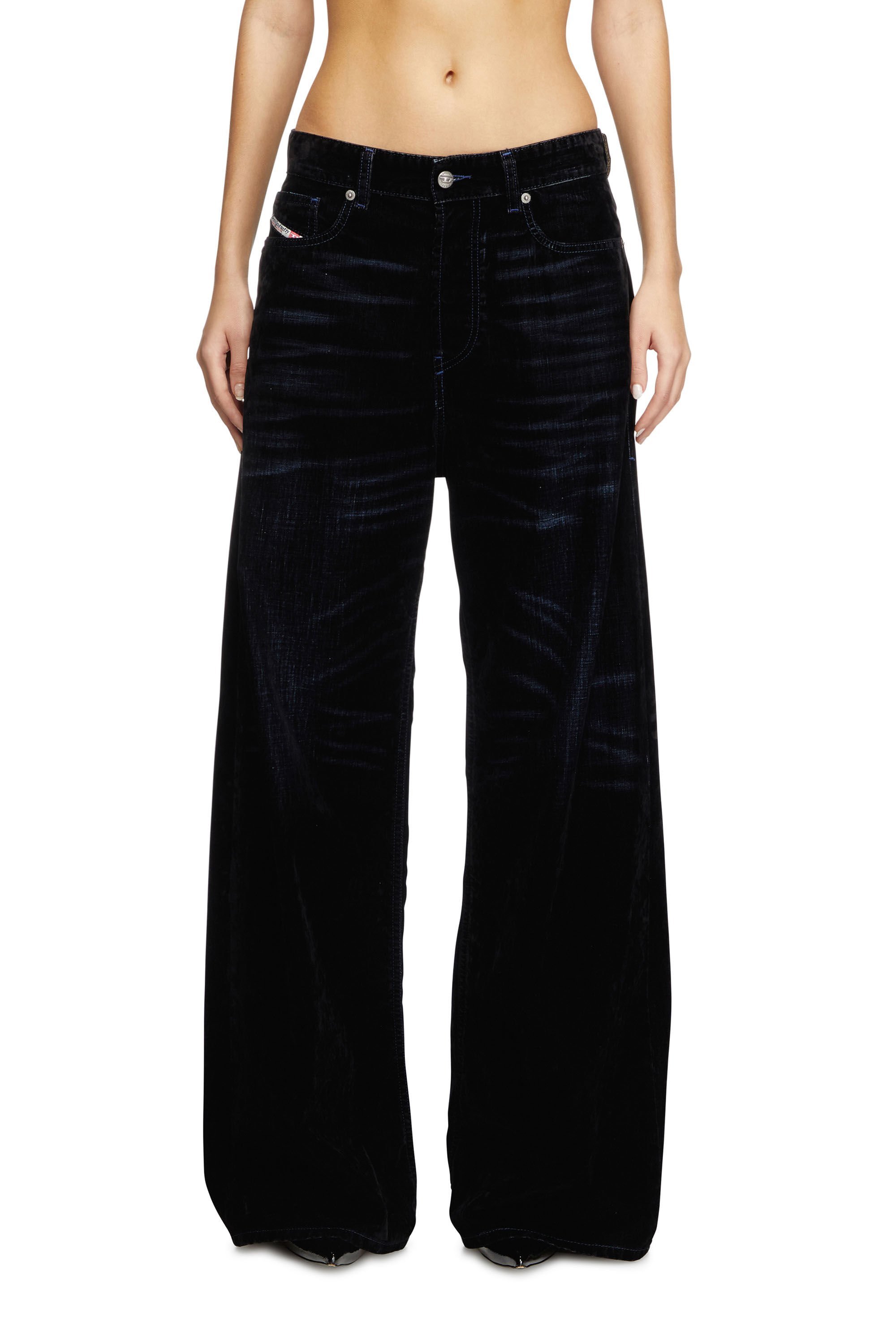 Diesel 1996 D-sire Low-rise Wide-leg Jeans In Black