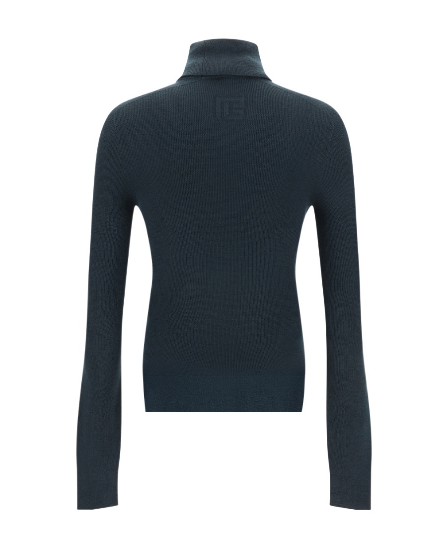 Shop Balmain Roll-neck Wool Jumper In Black