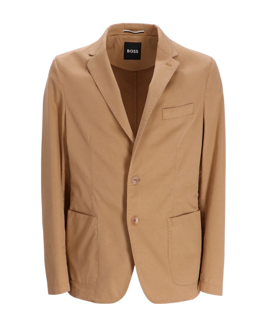 Hugo Boss Slim-fit Jacket In Performance-stretch Jersey In Nude