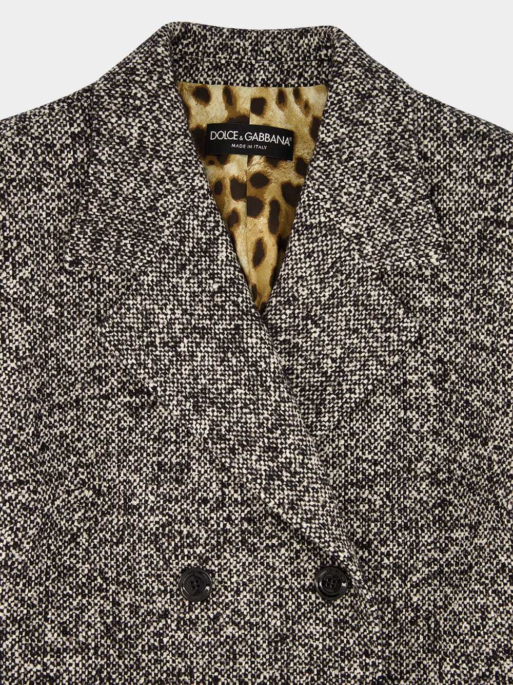 Dolce & Gabbana Double-breasted Tweed Jacket In Gray