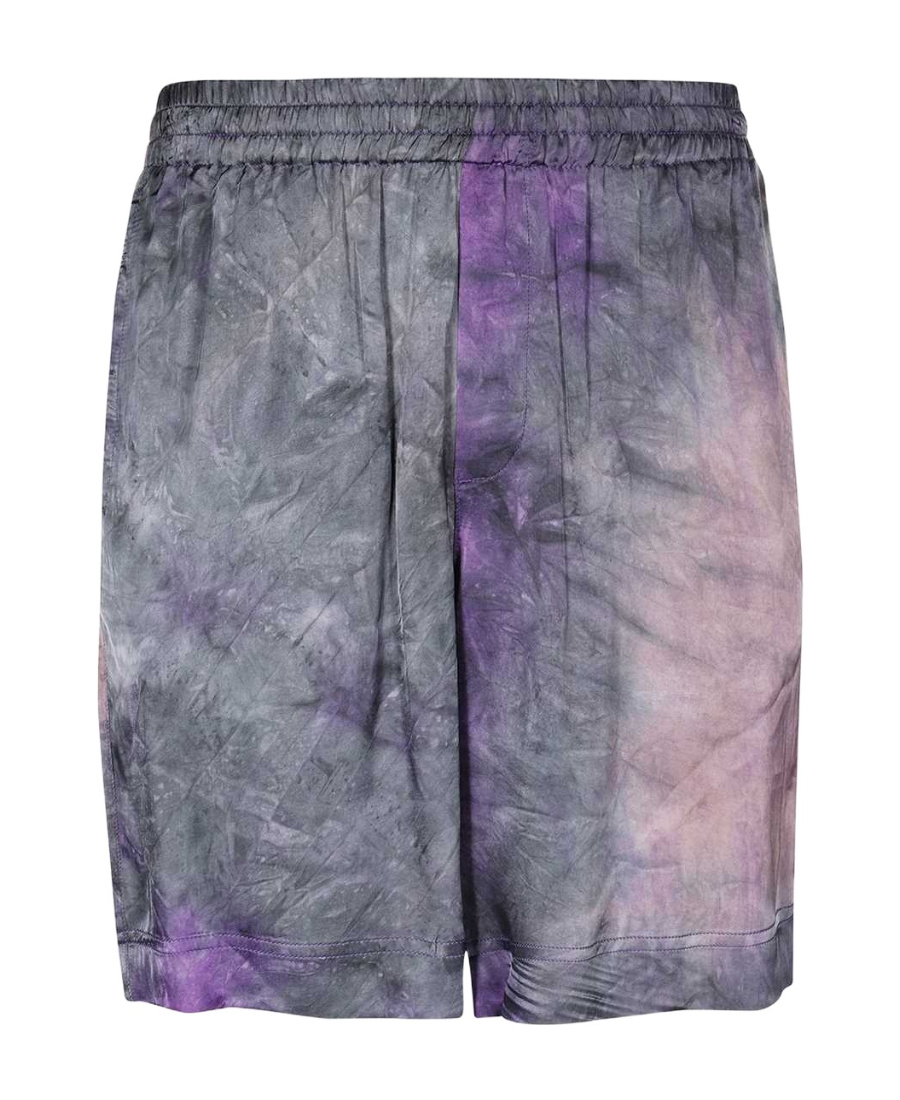 Msgm Printed Viscose Bermuda-shorts In Gray