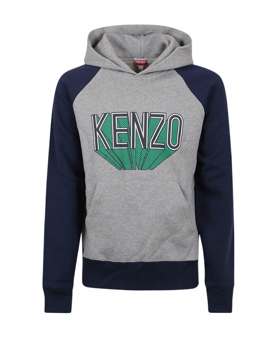 Kenzo Grey, Green And Blue Cotton Sweatshirt In Black