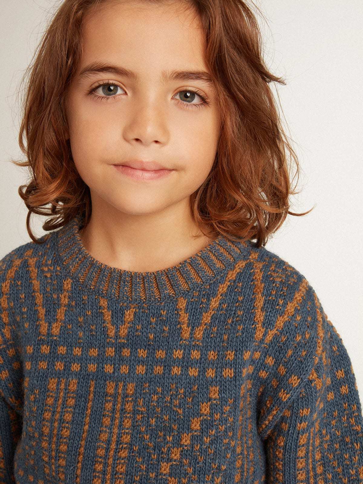 Golden Goose Phil Island Pattern Woolen Sweater In Black