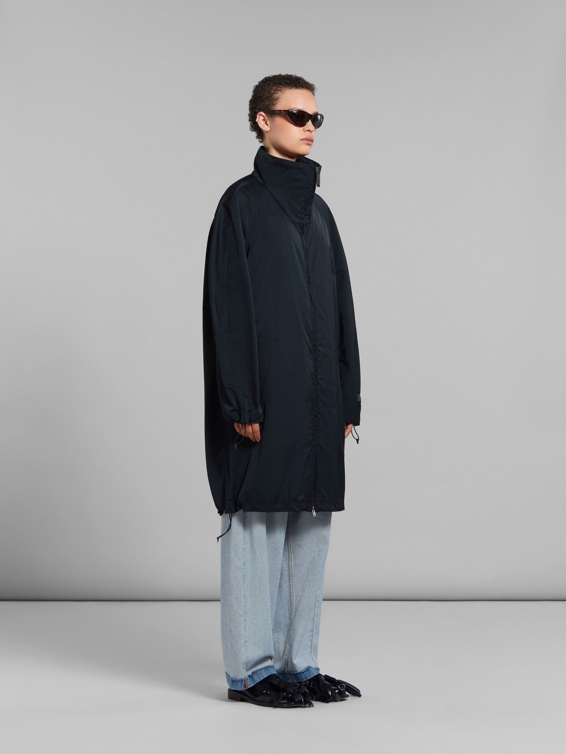 Marni Raglan-sleeve Zip-up Jacket In Black