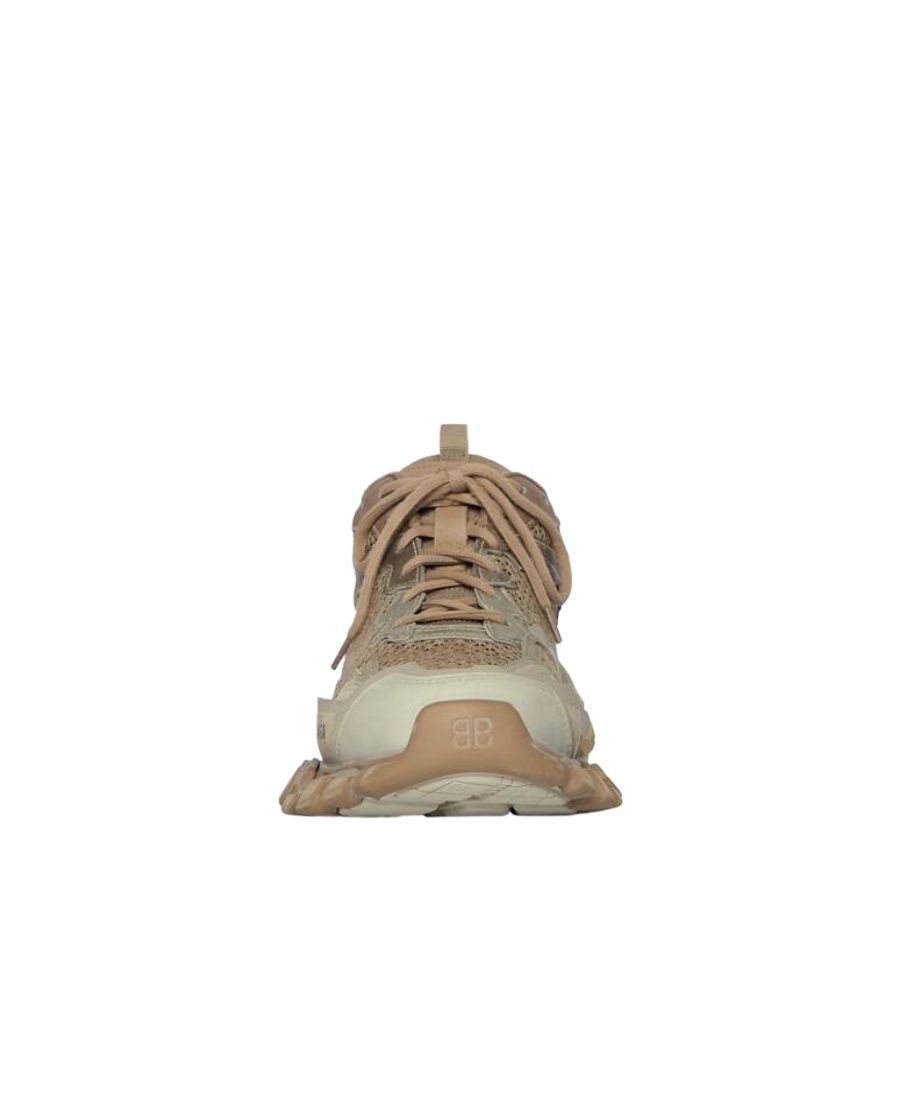 Balenciaga Destroyed Track Sneakers In Nude