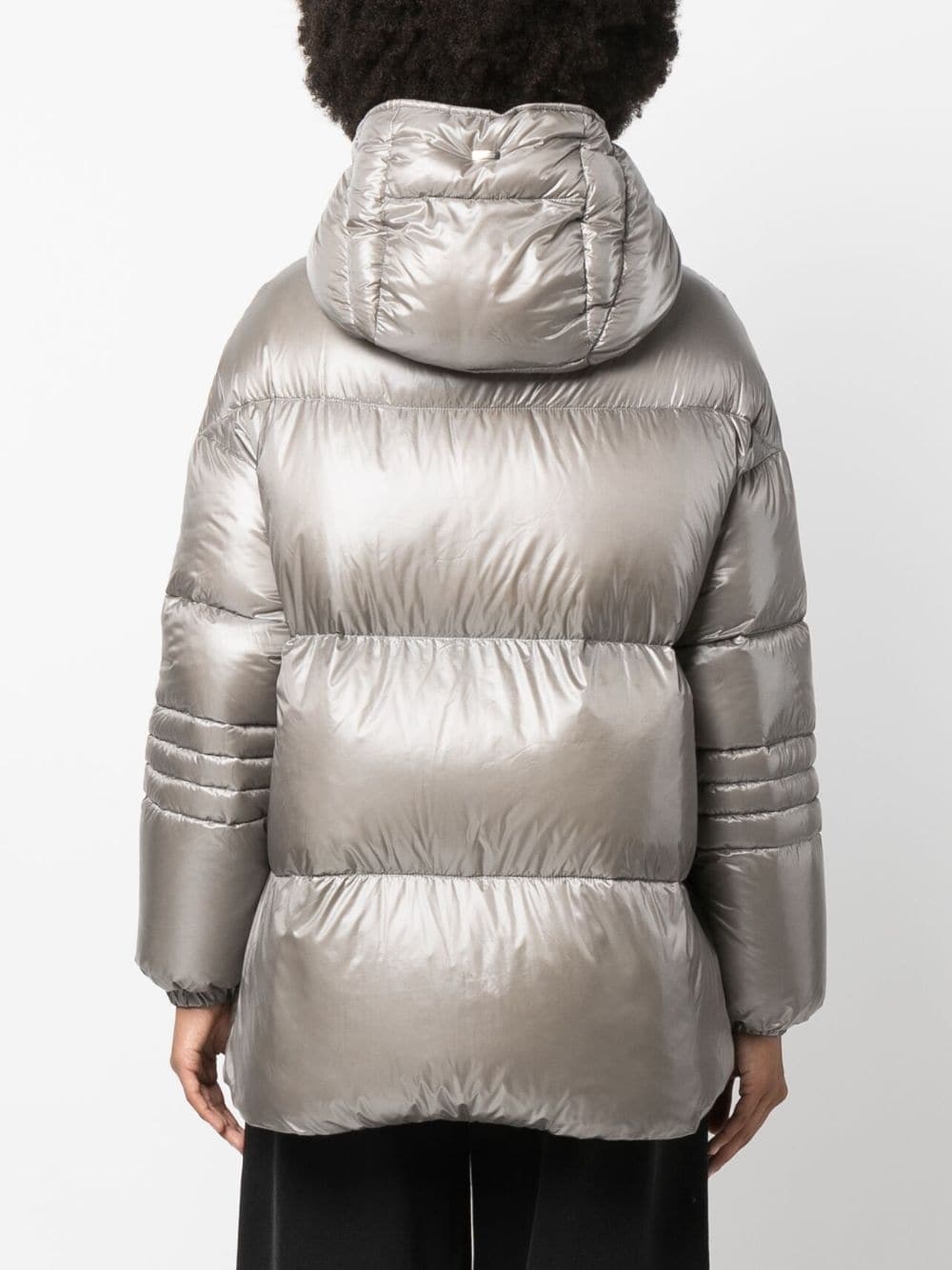 Herno Padded Down-feather Zip-up Jacket In Gray