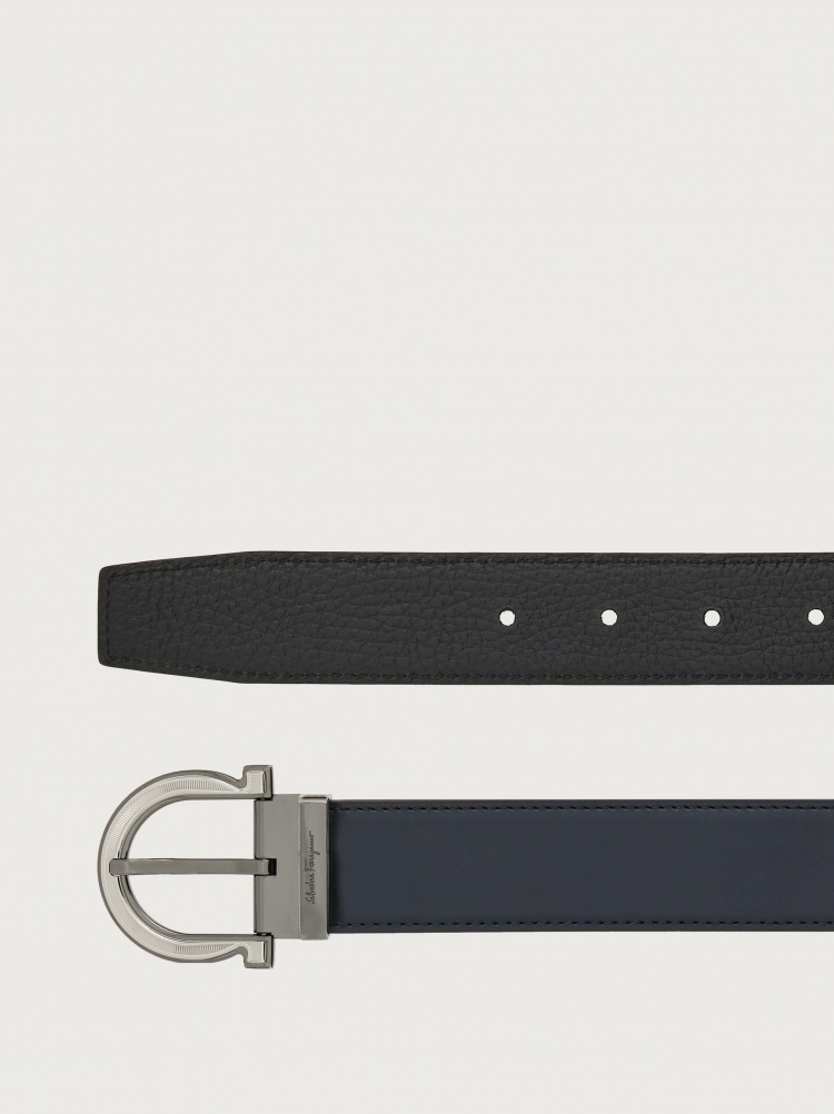 Ferragamo Reversible And Adjustable Belt In Black