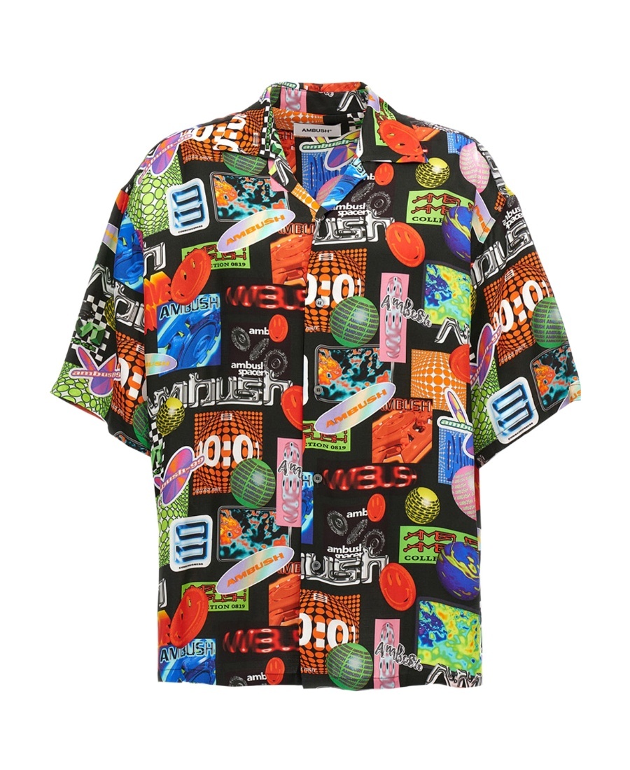 Ambush Graphic Print Cuban Collar Shirt In Multicolor