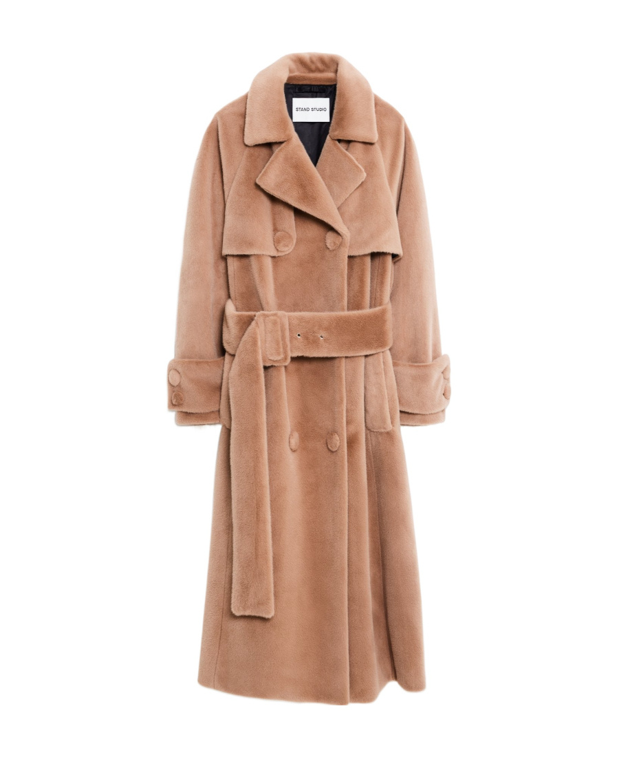 Stand Studio Tillie Faux-fur Trench Coat