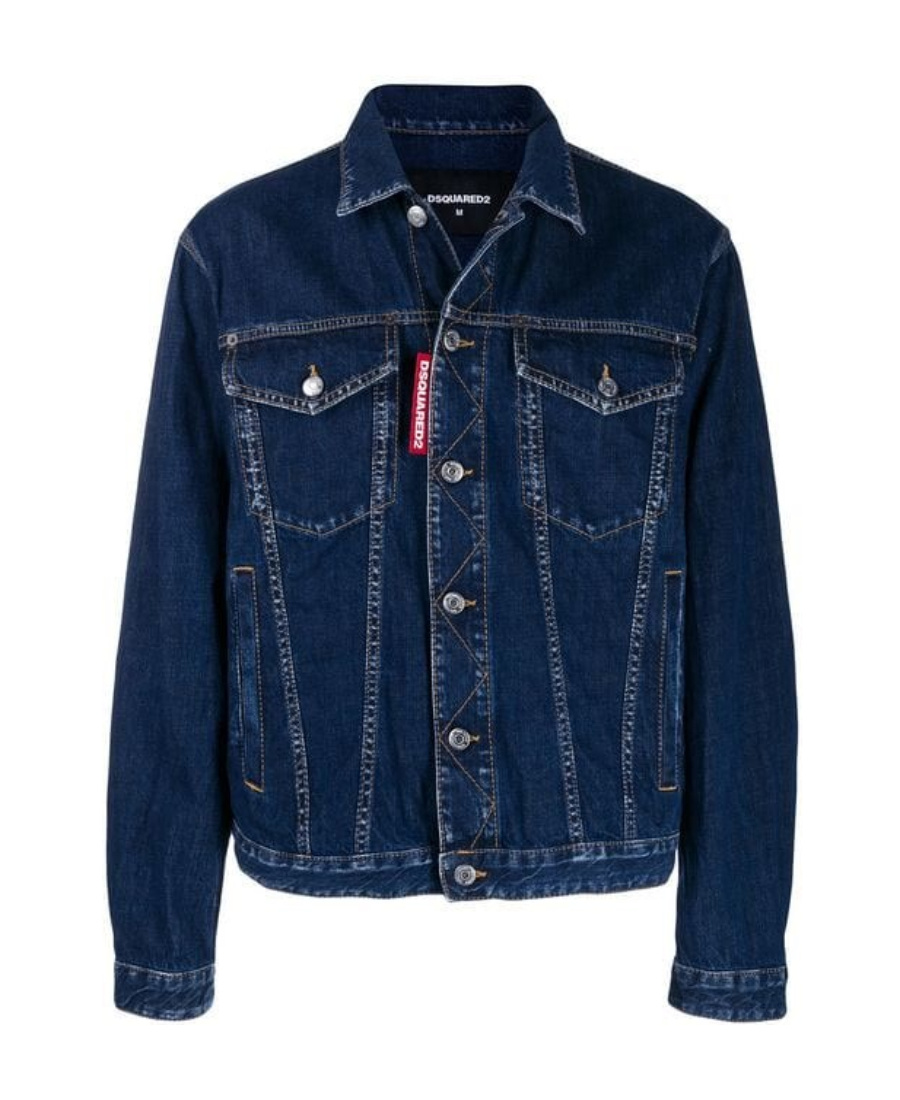 Shop Dsquared2 Lapel Denim Jacket In Blue