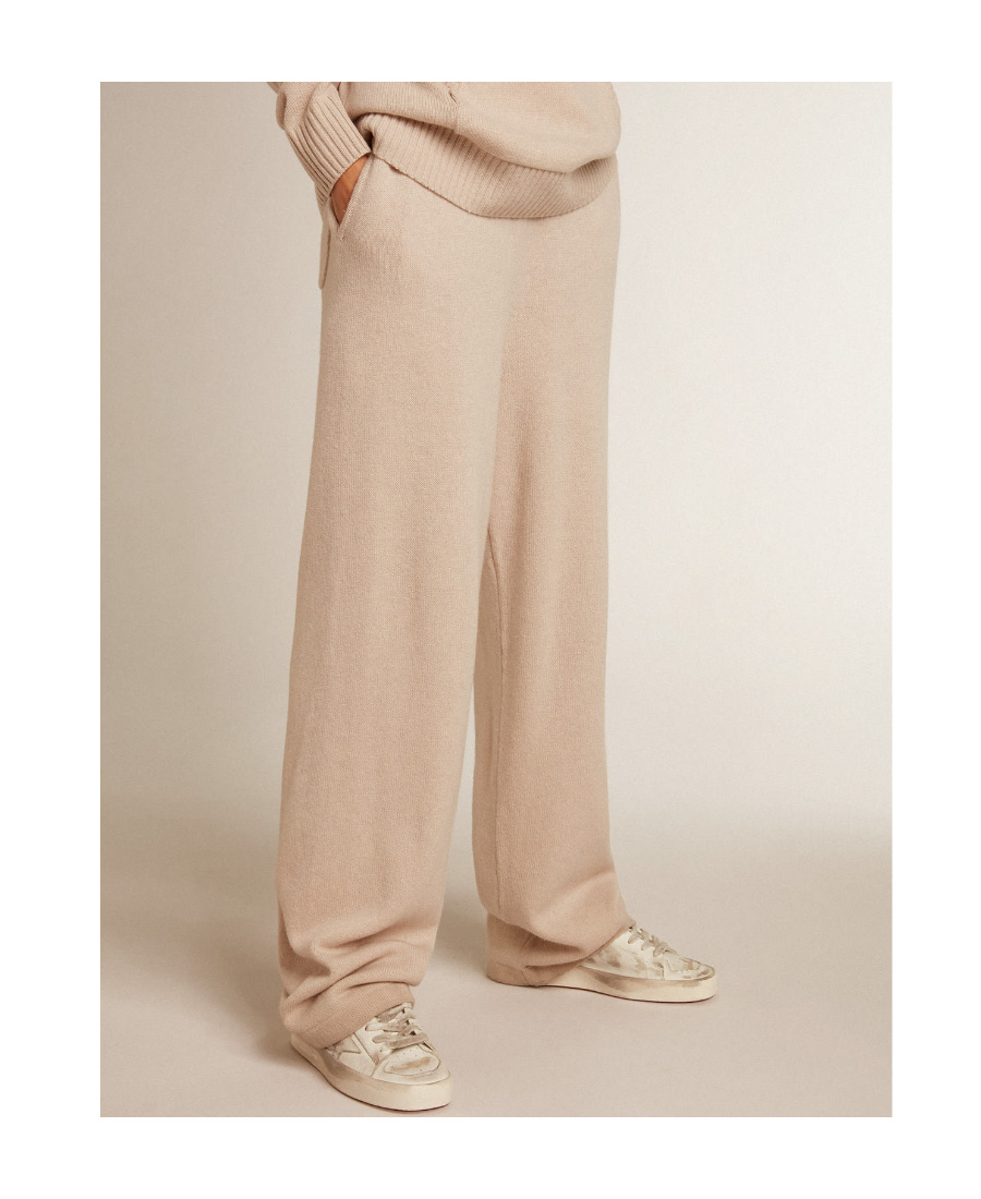 Shop Golden Goose Natural White Cashmere Blend Womens Joggers