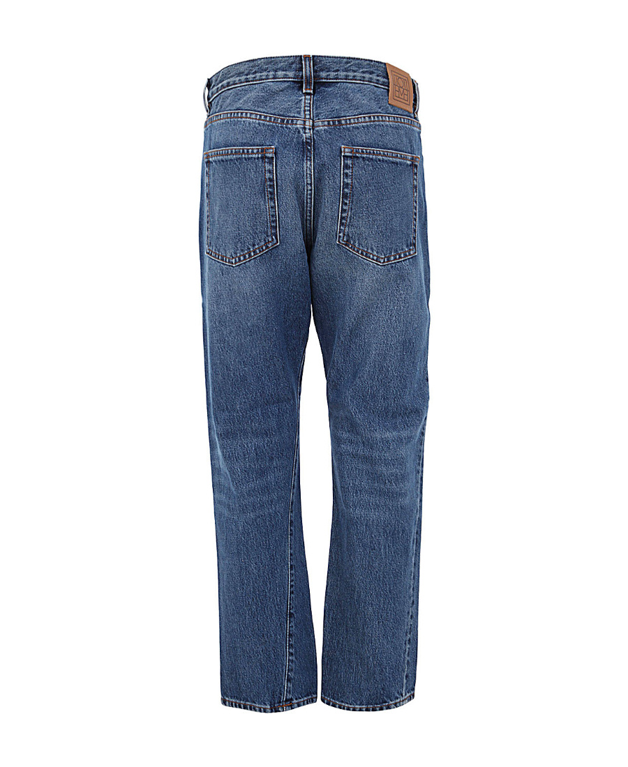Totême Twisted Seam High-rise Straight-leg Organic-denim Jeans In Blue