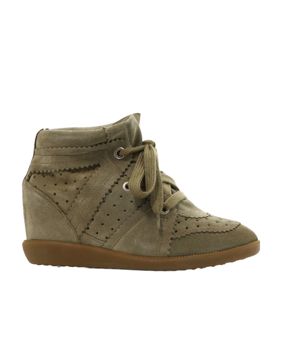 Isabel Marant Bobby Lace-up Wedge Sneakers In Green