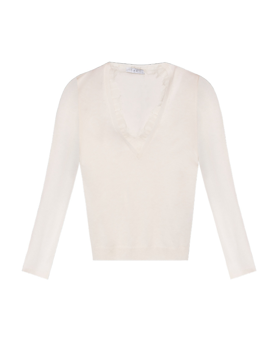 Iro Long-sleeved V-neck Sweater In White