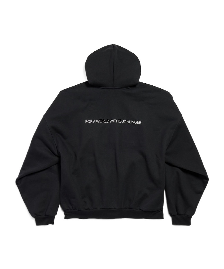 Balenciaga Men's Wfp Outerwear Zip-up Hoodie In Black/white In Black