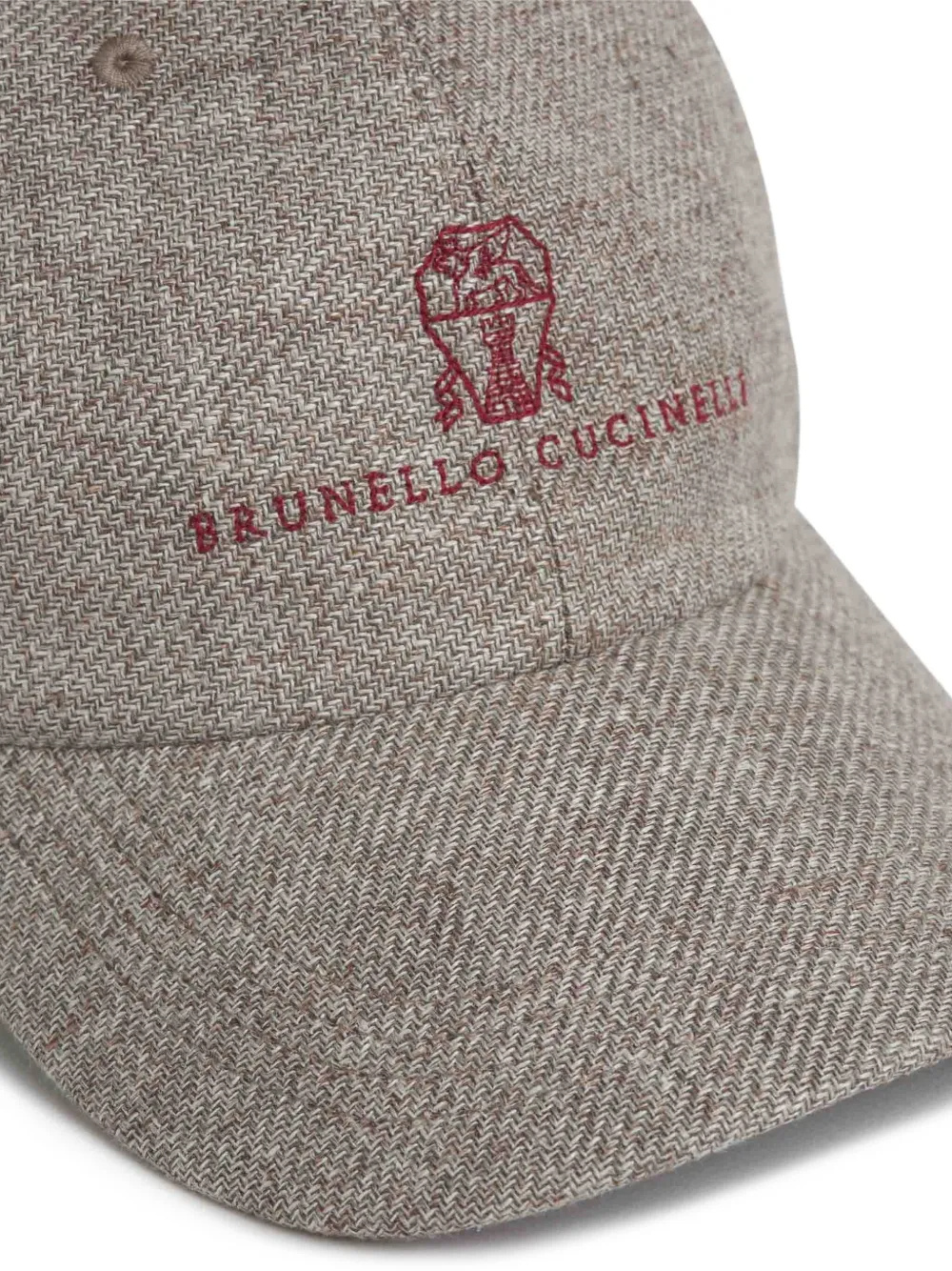 Brunello Cucinelli Logo-embroidered Cap In Gray