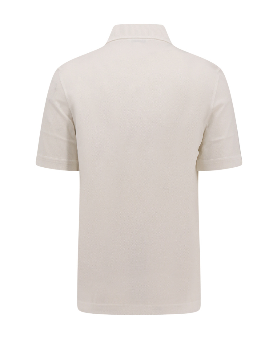 Ferragamo Salvatore  Logo Embroidered Polo Shirt In White