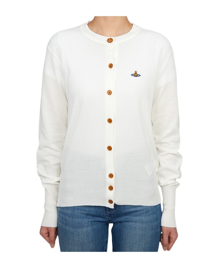 Shop Vivienne Westwood Long-sleeved Knitted Cardigan In White