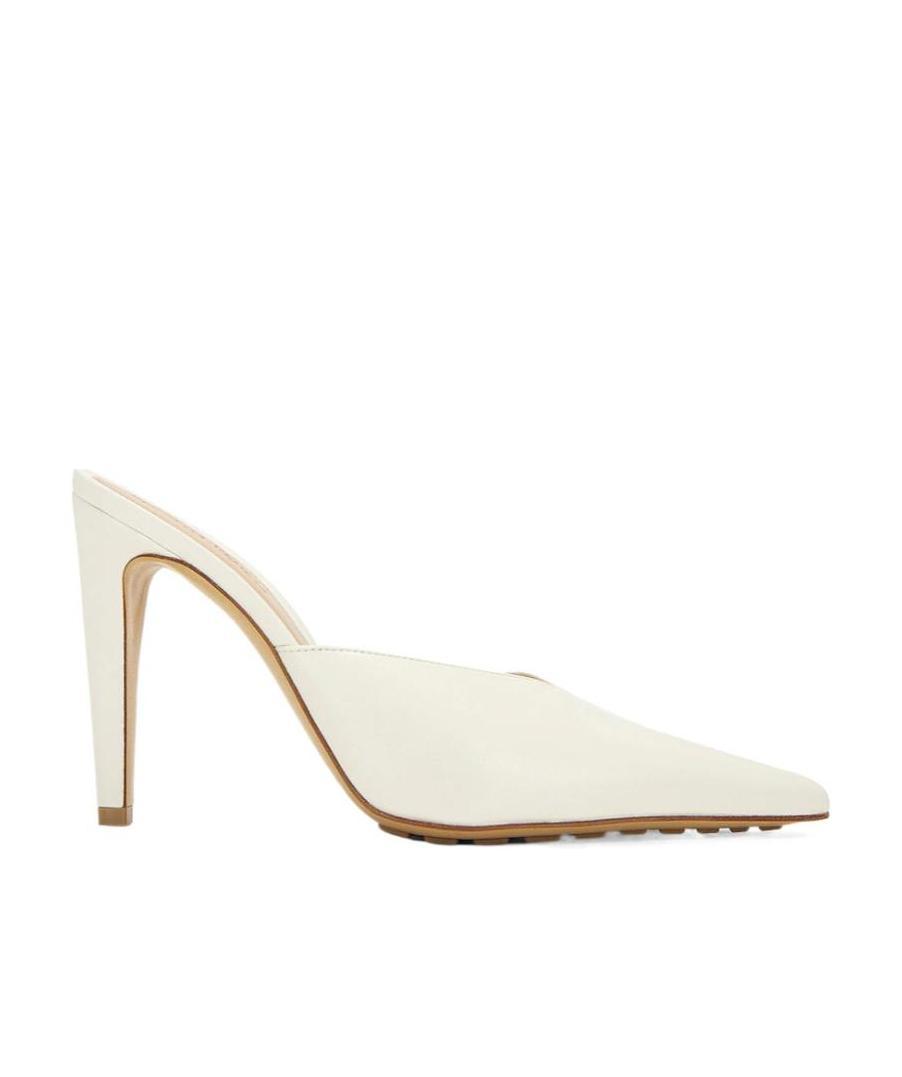 Bottega Veneta Punta Leather Mules In White