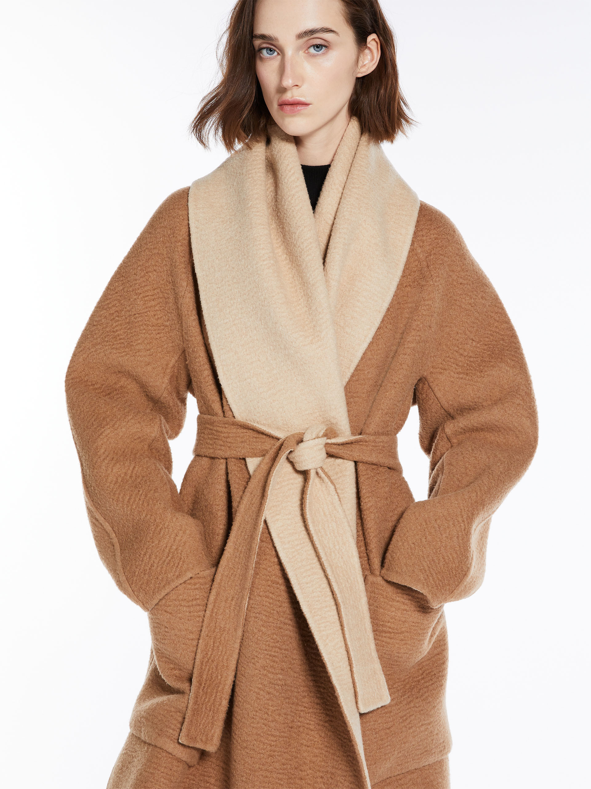 Max Mara Senna Reversible Camel Hair Coat In Brown