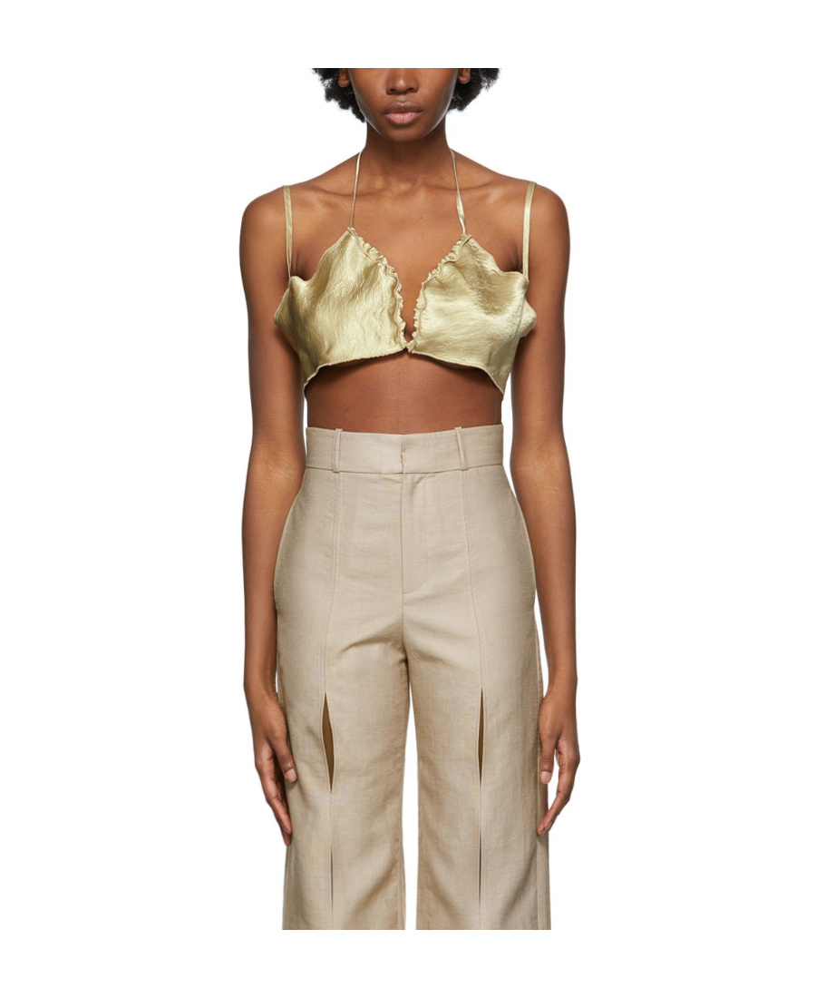 Yuzefi Ssense Exclusive Green Curly Bra Camisole In Nude