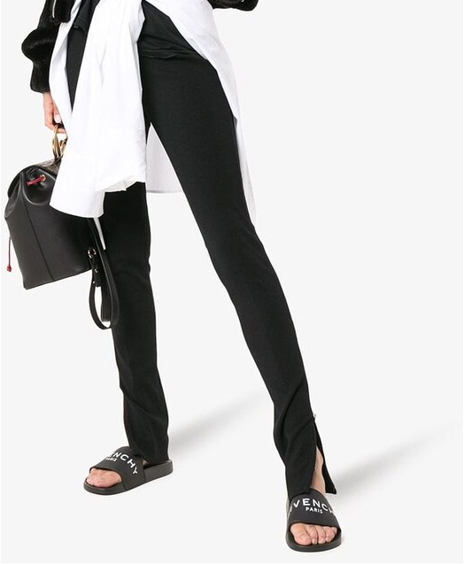 Shop Givenchy Paris Flat Sandals In Black