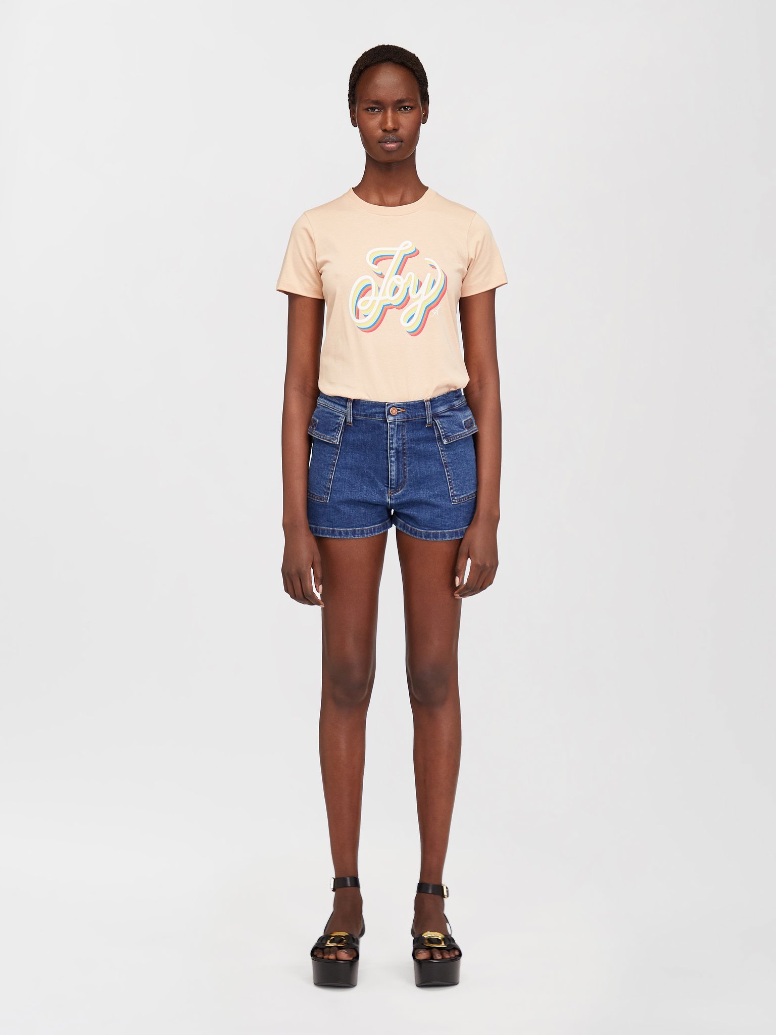 See By Chloé Item O-neck Short-sleeved T-shirt In Nude