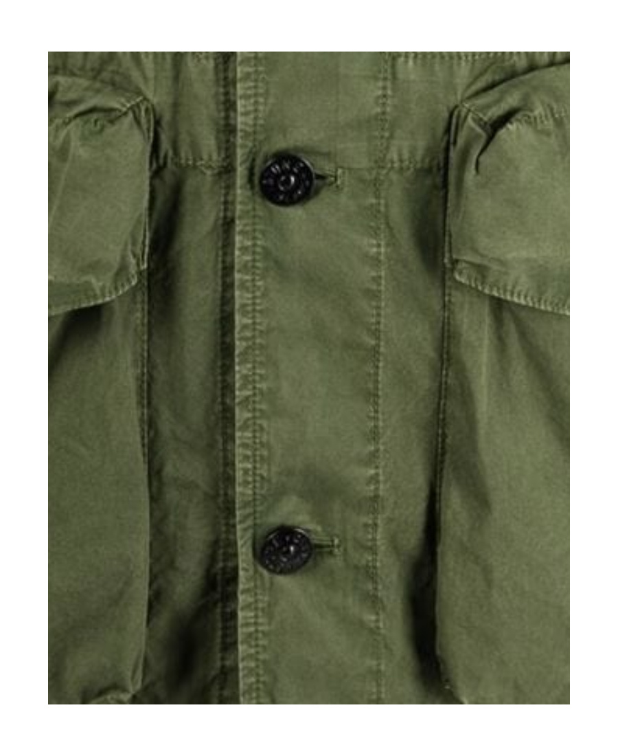 STONE ISLAND LOGO-PATCH BUTTON-FASTENING JACKET
