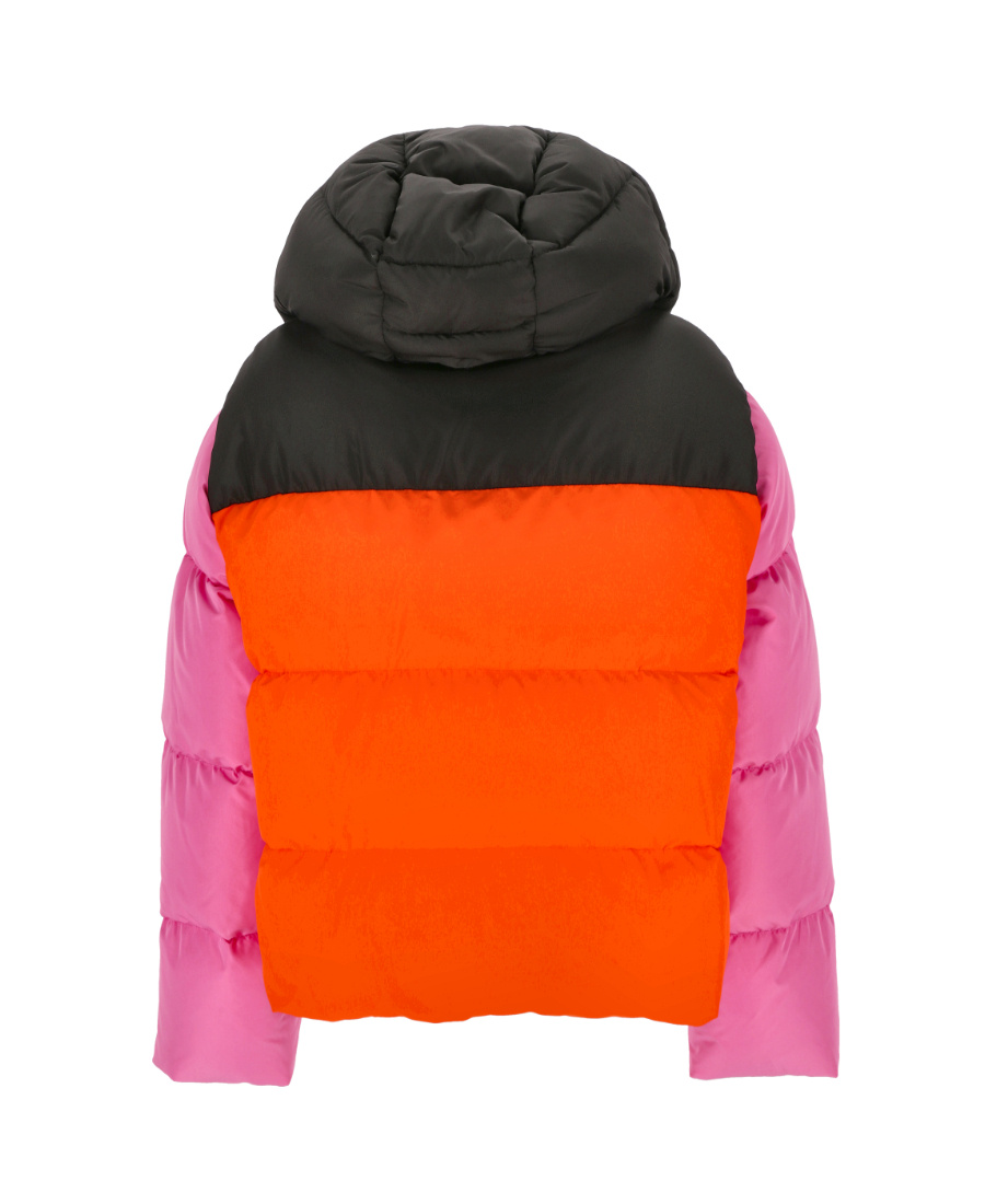 Msgm Colour-block Panel Padded Jacket In Red