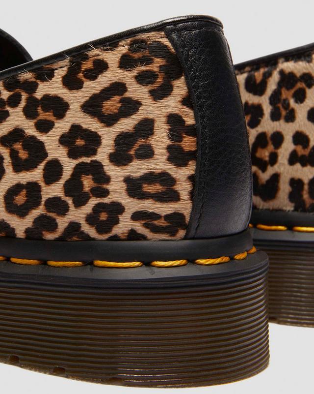 Dr. Martens' Ballerine Mary Jane Elphie Light Tan Mini Leopard In Camel