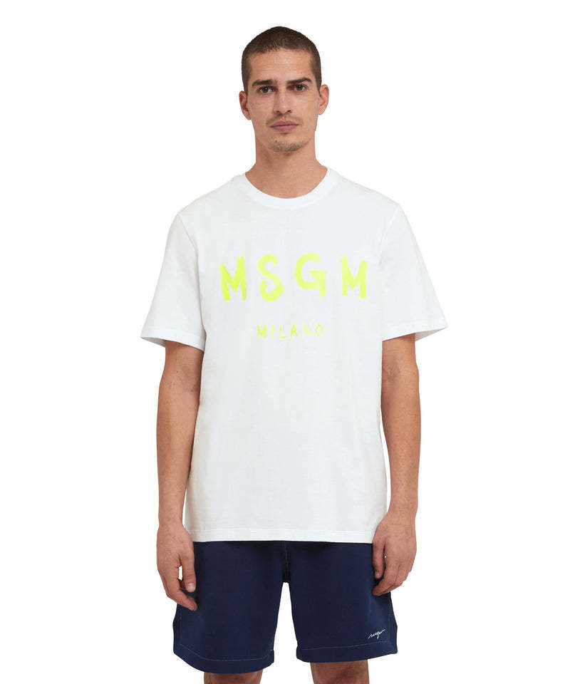Msgm Logo-print Cotton T-shirt In White