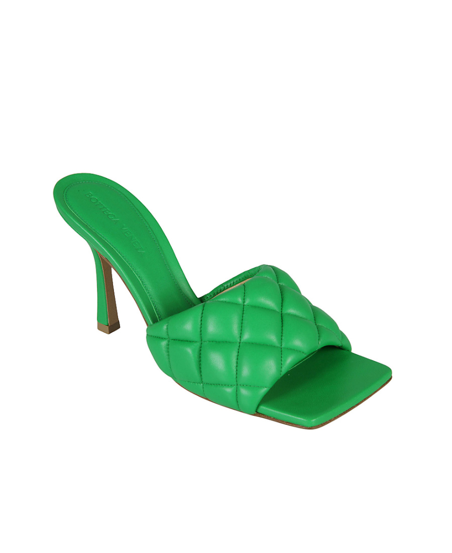 Bottega Veneta Lido Leather Sandals In Green