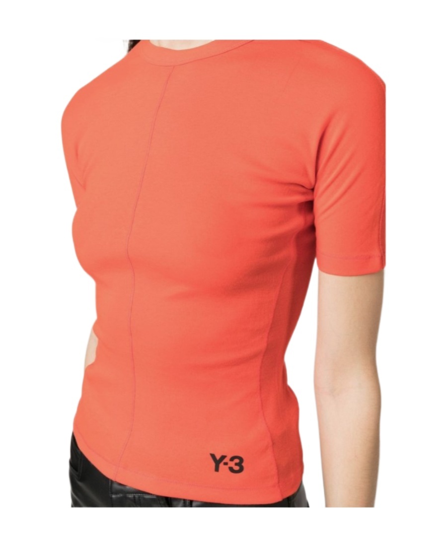 Y-3 Logo-print Organic Cotton Top In Orange
