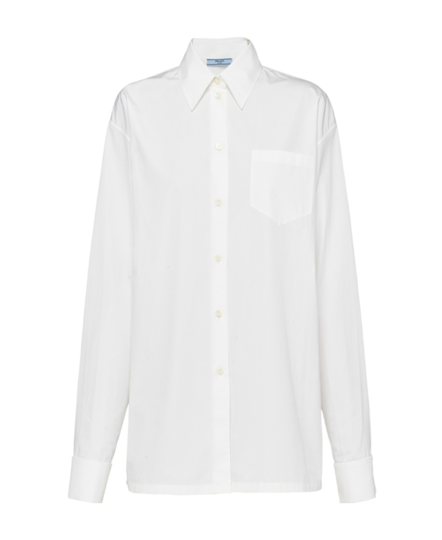 Prada Chest-pocket Button-down Shirt In White