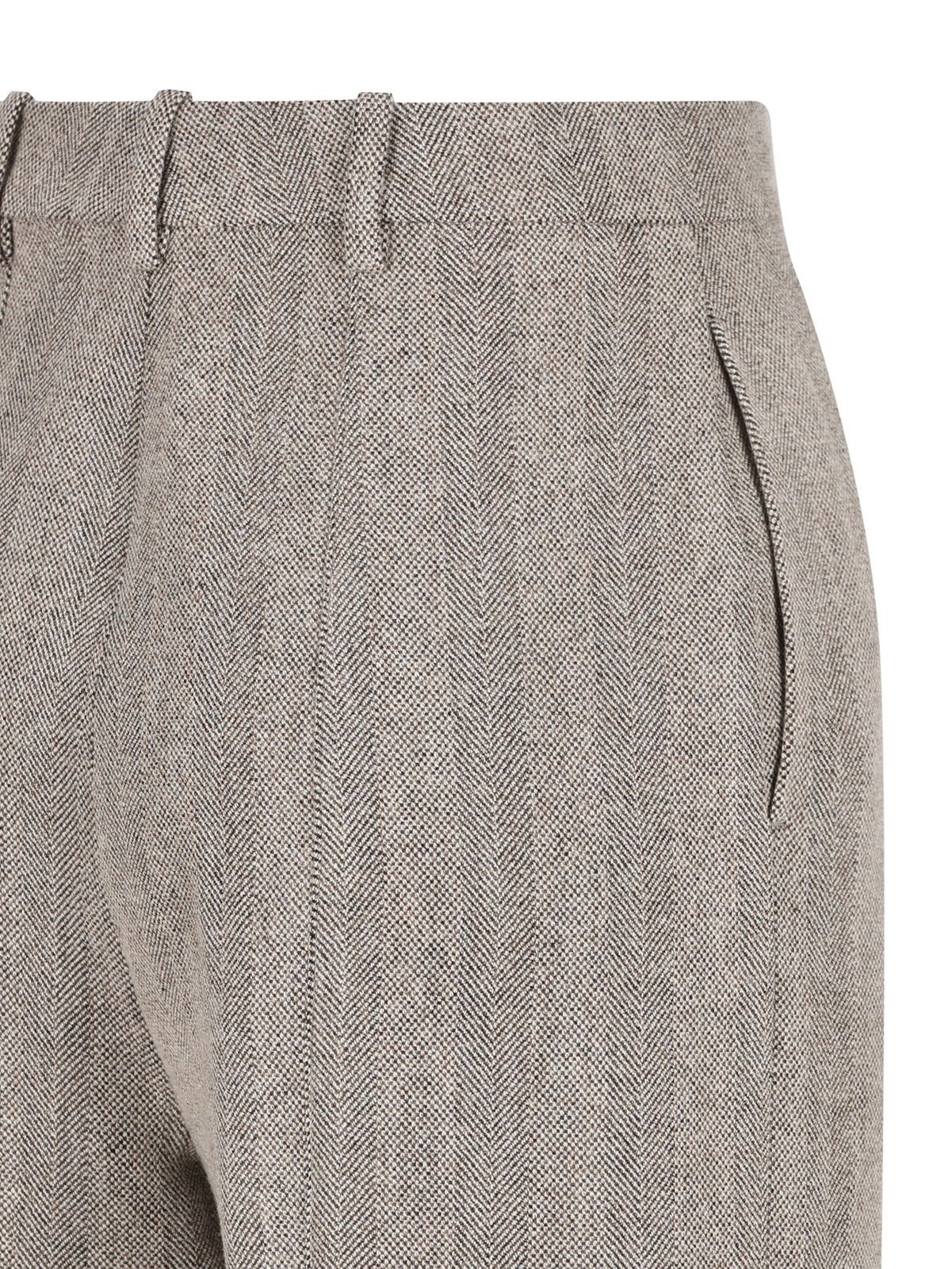 Loro Piana Relaxed Fit Trousers Pleated Design In Gray
