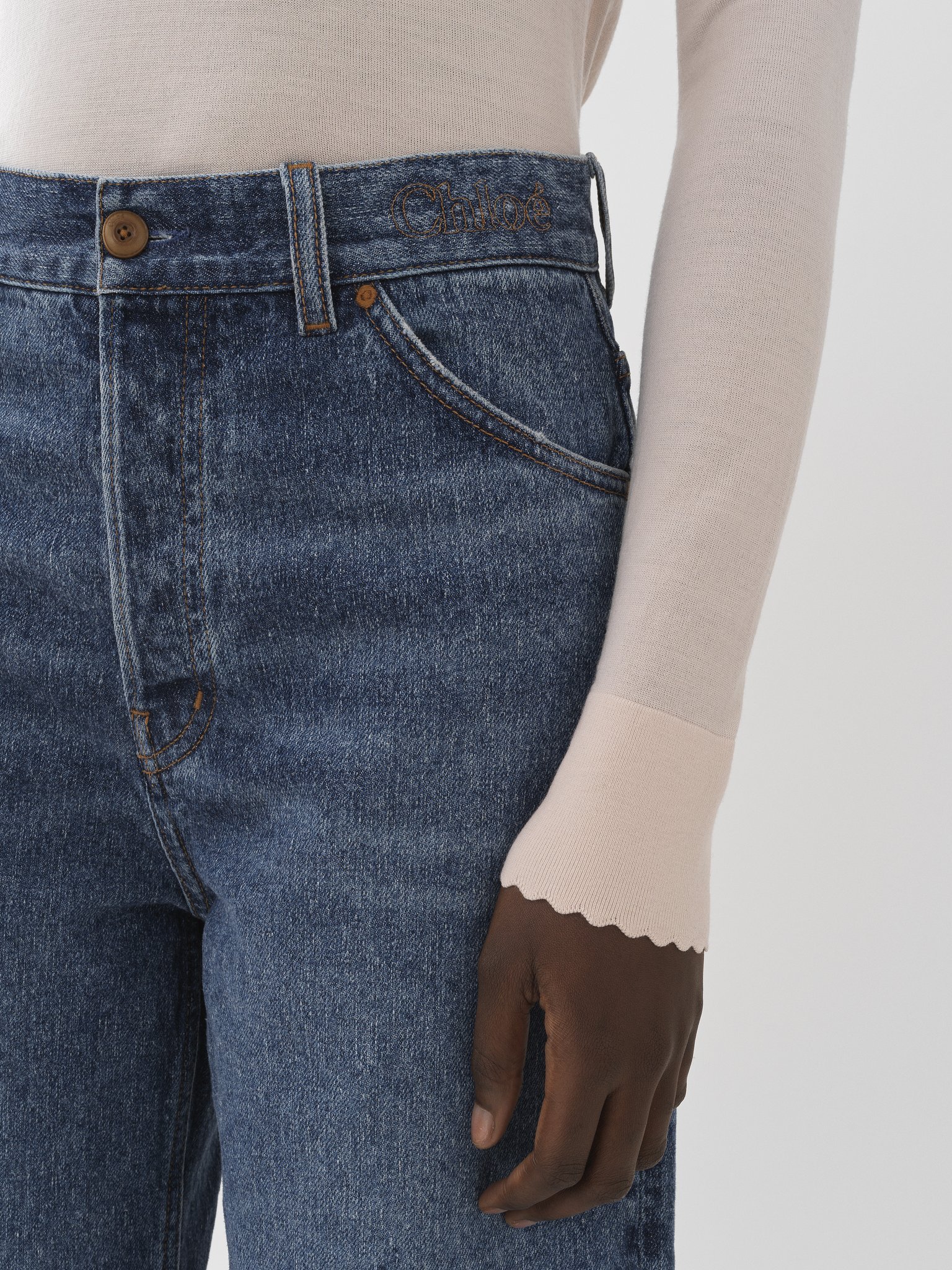 Shop Chloé High-rise Wide-leg Jeans In Blue