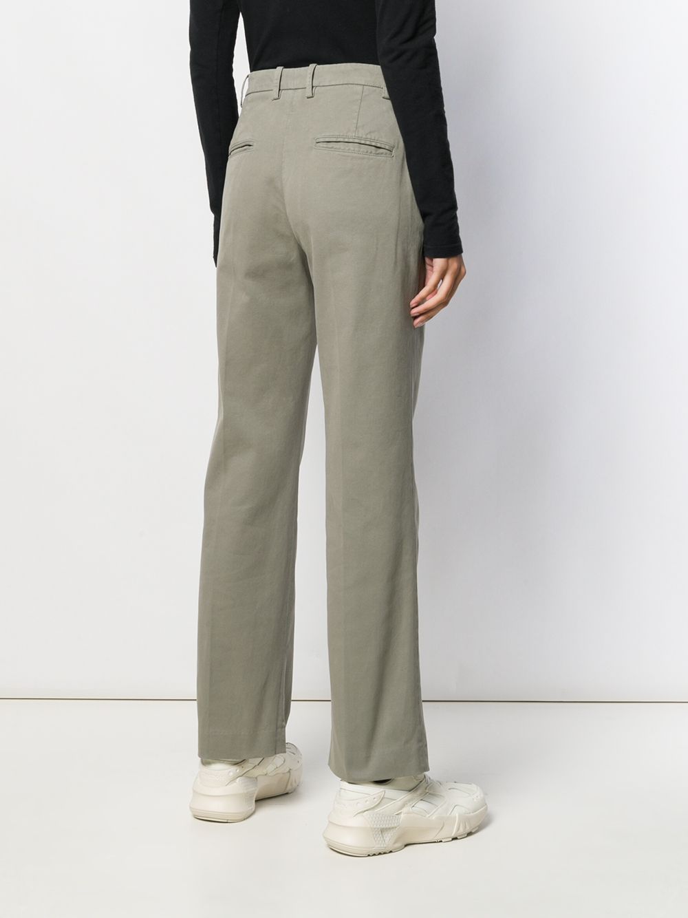 Aspesi Low-waist Flared Trousers In Green