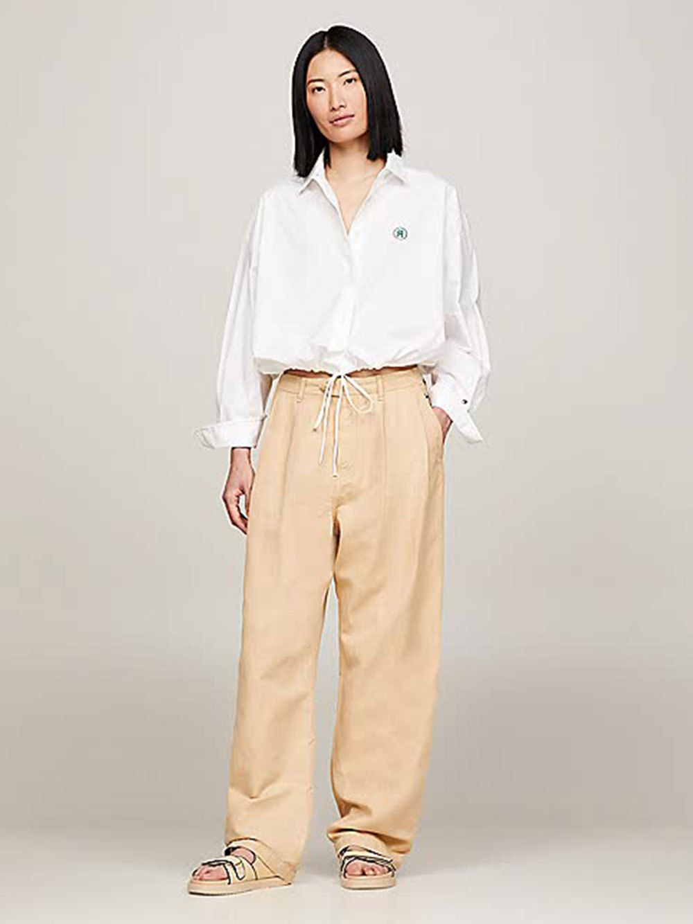 Tommy Hilfiger Smd Blouson Drawstring Ls Shirt Clothing In White