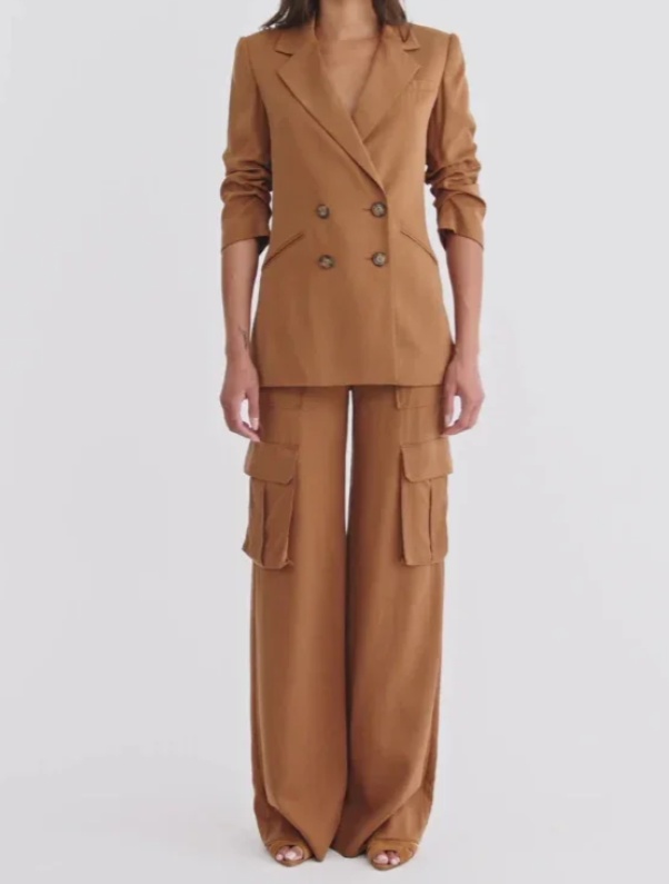 Veronica Beard Rupert Double-breasted Blazer In Orange