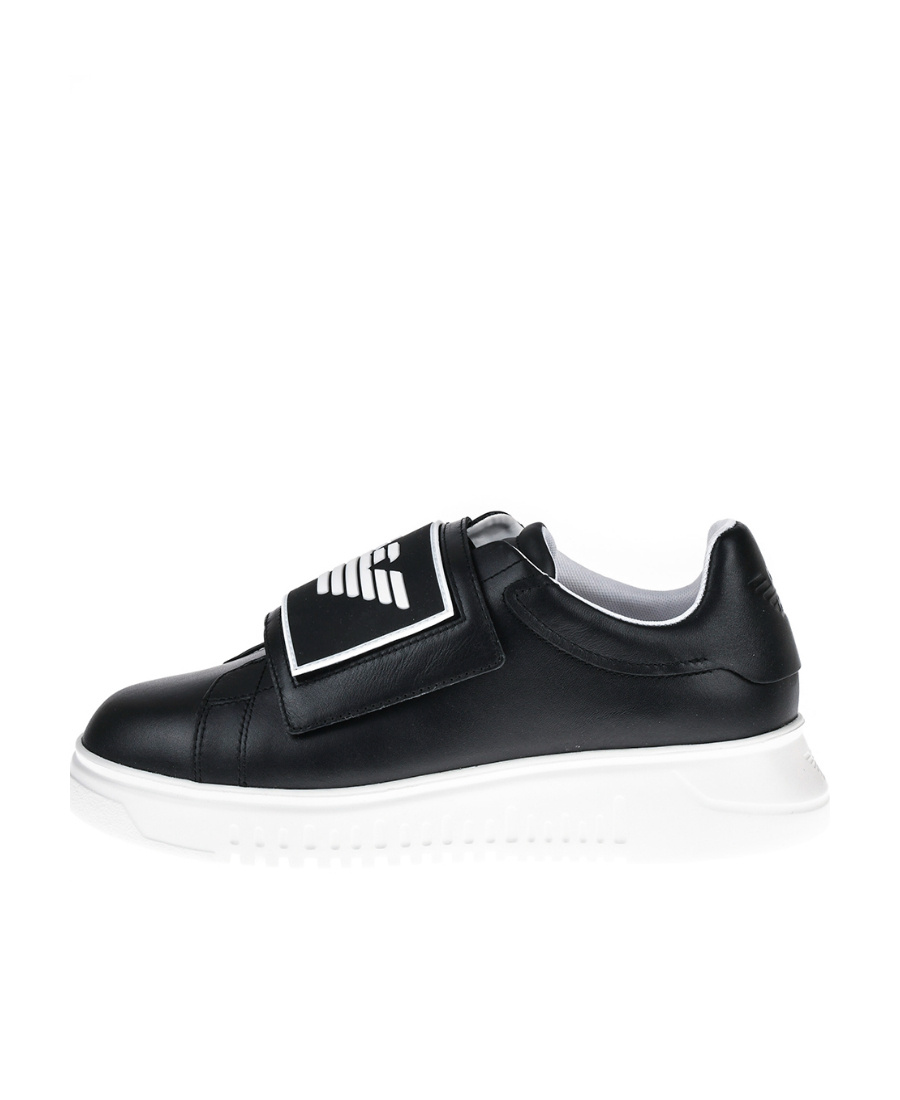 Emporio Armani Logo Logo Sports Shoes In Black