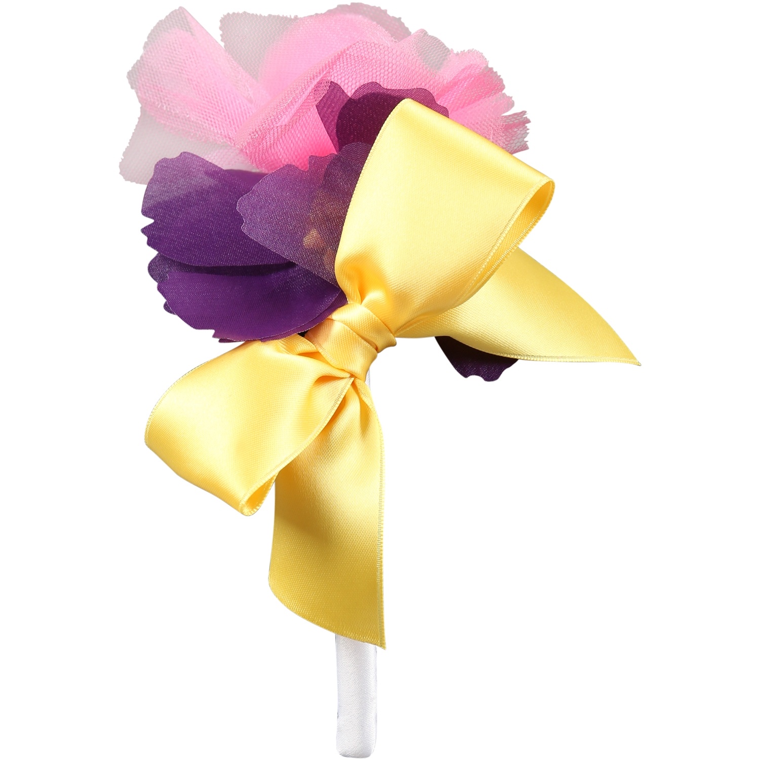 Monnalisa Floral Appliqué Hairband In Pink
