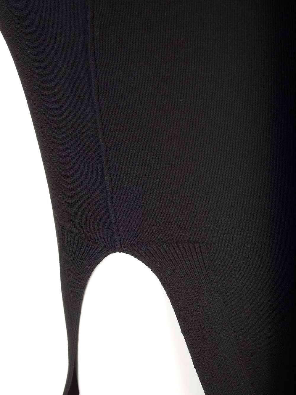 Rick Owens Athena Long Black Ribbed One Shoulder Dress In Wool In Black