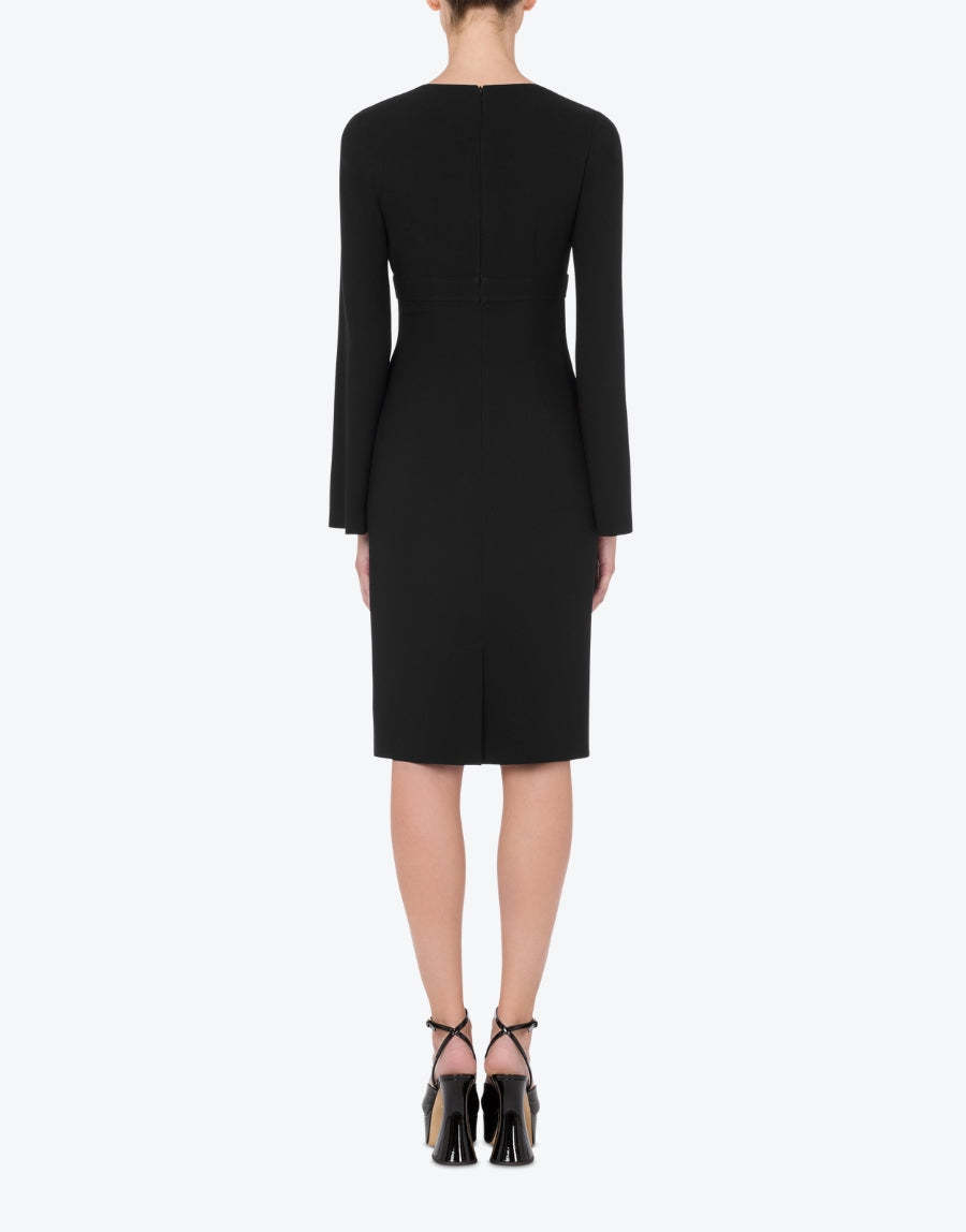 Moschino Silhouette Buckle Sleeves Neckline In Black