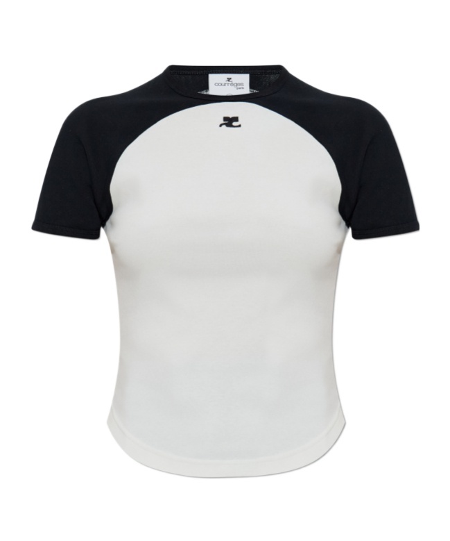 Courrèges Short Sleeve T-shirt In White